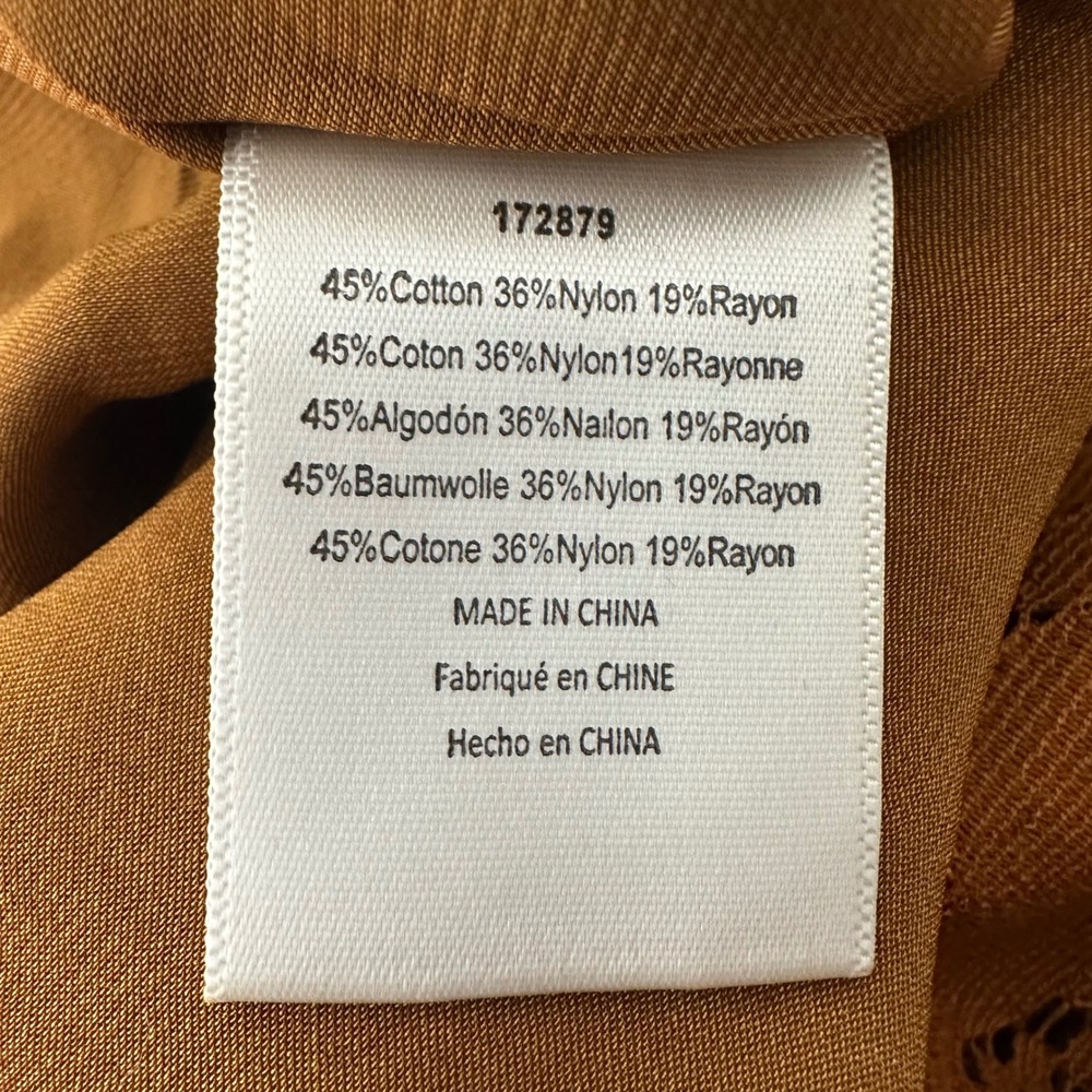 Anthropologie Dolan Hattie Corduroy Overall Dress Bronze Floral Lace Mini XS NEW - Picture 11 of 12